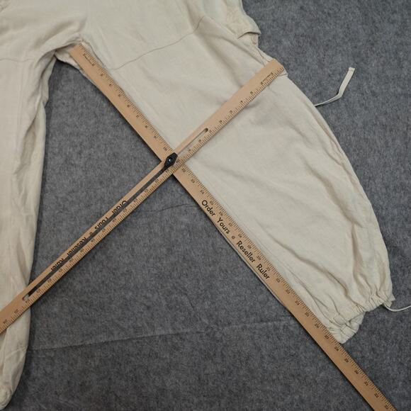 Anthropologie Pants Womens Extra Large Jogger Cargo Linen Ivory Pull On Baggy - Picture 4 of 10